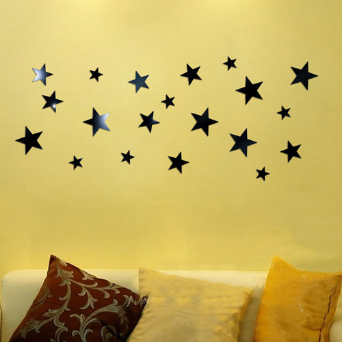 Adhesivo De Pared Con Forma De Espejo Con Forma De Estrella,