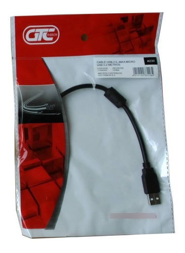 Imagen 3 de 3 de Cable Usb 2.0 Am A Micro Usb 0.2 Metros #230