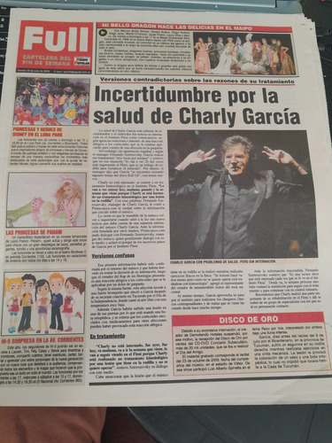 Diario Popular Full Charly Garcia Mole Moli Tinelli 07 2010