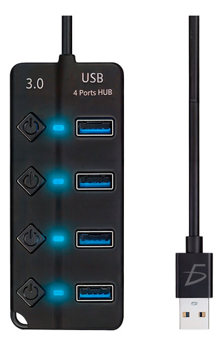 Hub Switch 4 Puertos Usb 3.0 Transferencia Datos Rapida 5gbs