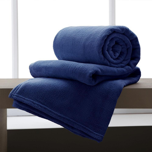 Cobertor / Manta De Microfibra Solteiro 210 G/m² Azul