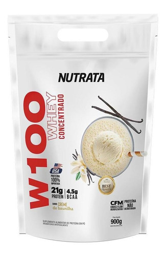 Whey Protein Concentrado W100 Nutrata 900gr Refil - Original