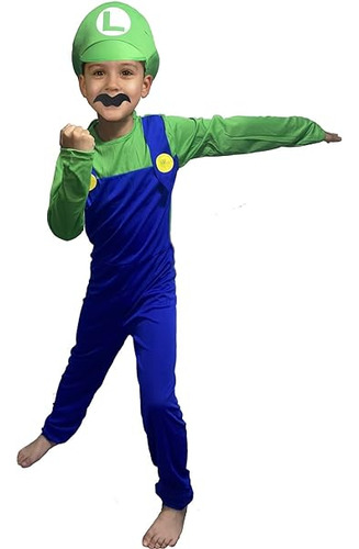 Disfraz Mario Brothers Halloween Cosplay Para Niños