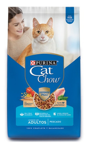 Alimento Cat Chow Defense Plus Multiproteína para gato adulto sabor pescado en bolsa de 0.5kg