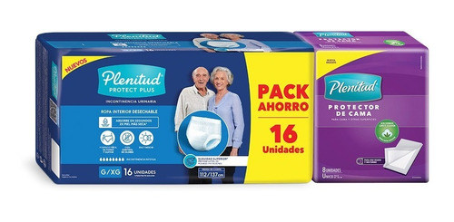 Imagen 2 de 4 de Plenitud Protect Plus Ropa Interior X16 + Protector De Cama