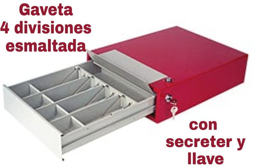 Caja Para Cobrar Plata  4  Divisiones Con Secreter Pintada