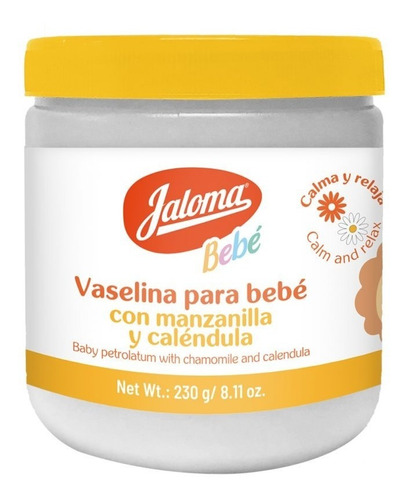 Vaselina Para Bebé Con Manzanilla Y Caléndula Jaloma 230 Gr.