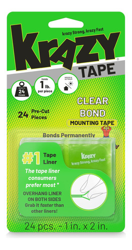 Krazy Tape Cinta De Montaje Transparente De 2 Caras, Cinta D