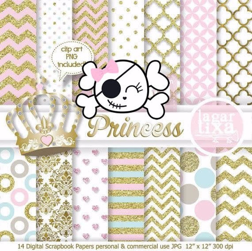 Kit Imprimible Pack Fondos Princesas Clipart