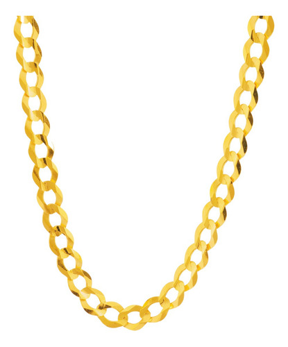 Cadena Barbada Cubana Cuban Oro 10k Kilates 65cm 8mm Italy Color Dorado