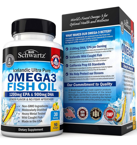 Aceite De Pescado Omega 3 Bioschwartz 90 Softgel