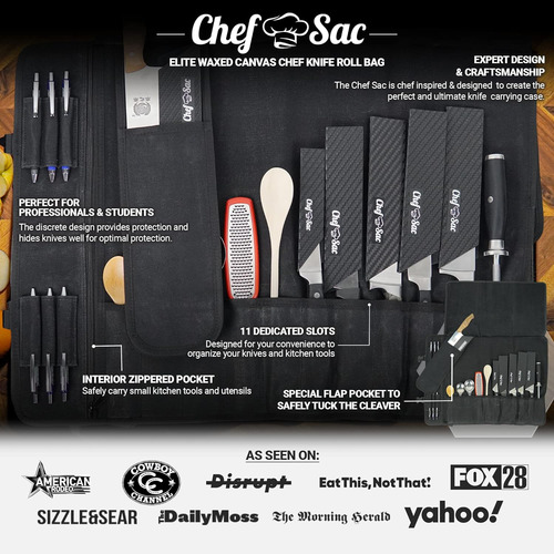 Chef Sac Elite Chef - Rollo De Cuchillos De Lona Cubrada De