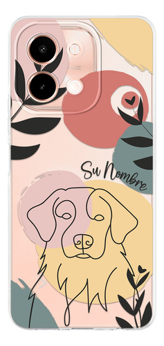 Funda Para Vivo Mujer Perrito Golden Minimal Con Tu Nombre