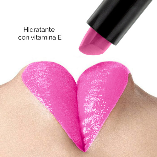 Labial Satinado Ivy Con Colageno Y Vitamina E 302 Preppy Pink