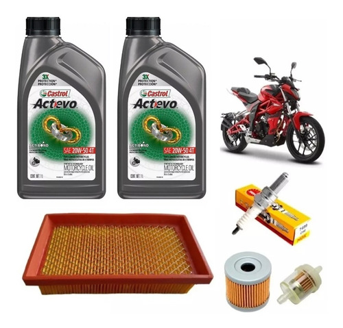 Kit Afinación Moto Italika Vort-x 200 Castrol Envio Gratis