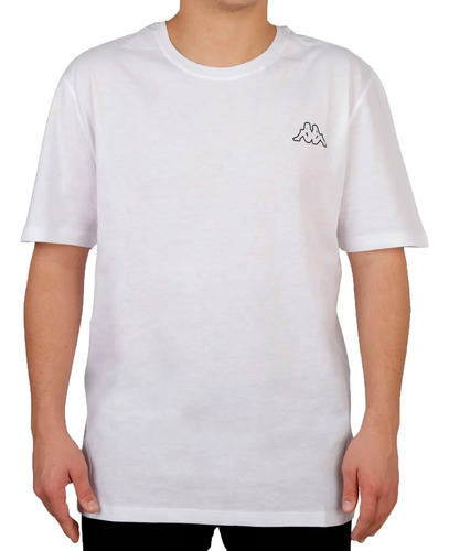 Remera Kappa Lifestyle Hombre Logo Fair Blanco Ras