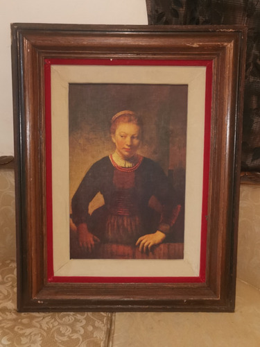 Cuadro Antiguo Rembrandt Mujer Joven En Una Media Puerta (Usado)