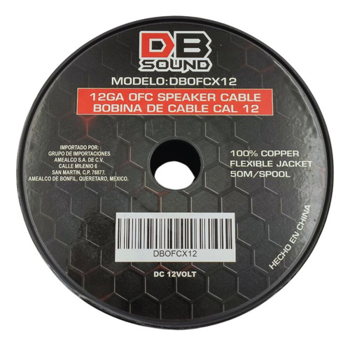Cable De Bocina Db Sound 100% Cobre 50 Mts. Cal. 12 Dbofcx12