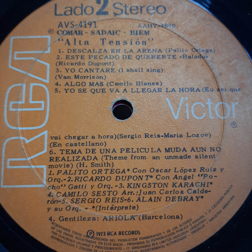 Sin Tapa Disco Alta Tension Ortega Sesto Debray Aznavour Cp0