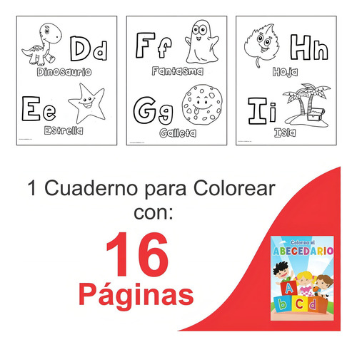 Cuaderno Para Colorear Abecedario - Pinguscolor - Color Turquesa