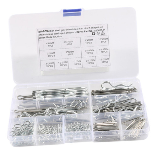 210 Piezas Pin De Cabello Cotter Pon Kit De Surtido Pins