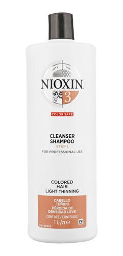 Nioxin-3 Shampoo Densificador Para Cabello Teñido 1000ml