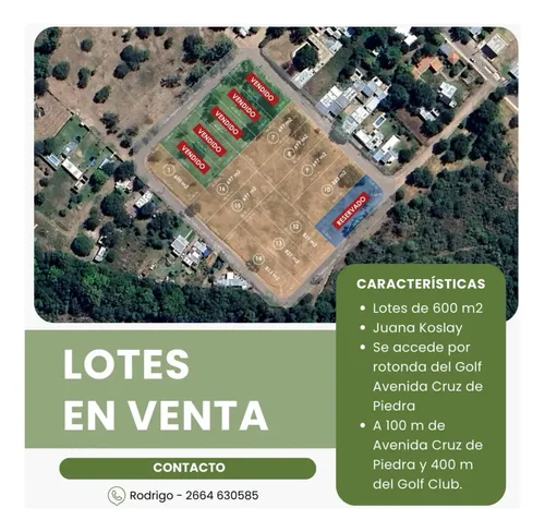 Lote 652m2, Juana Koslay, Cruz De Piedra (zona Del Golf) - foto 1