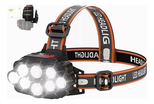 Lampara Cabeza Recargable 13000lúmenes Linterna Frontal Led
