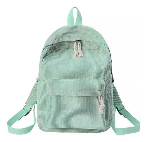 Mochila escolar para adolescentes, bolsa de pana grande y ligera, color verde
