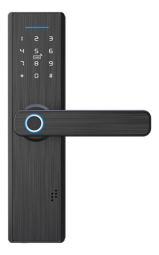 Cerradura Electrónica Huella Código 4 Cerrojos Aluminio Der Negro