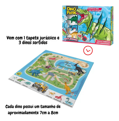 Tapete Infantil Jurássico Com Dinossauros Sortido Samba Toys
