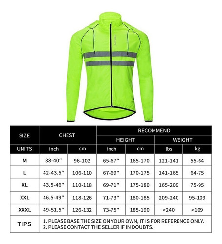 Chaqueta Reflectante Rompevientos Ciclismo Correr Con