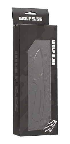 Faca De Pescoço Wolf 5.56 Neck Knife Com Bainha Para Cinto Cor Preto