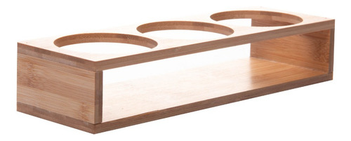 Conjunto 3 Potes em Vidro Borossilicato Com Tampa Hermética Colher Suporte Rack em Bambu 280ml - Wolff