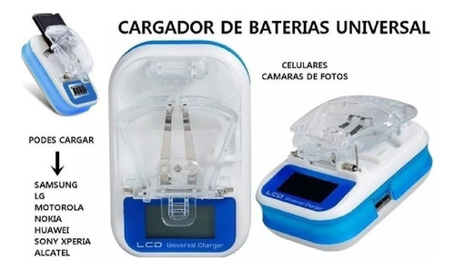 Cargador Universal Baterías Celular Cámaras Pantalla Usb