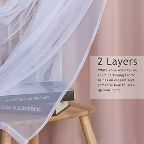 Cortinas Blackout Doble Capa Blush Con Voile - Set 2