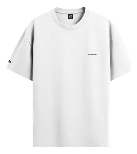 Polera Whatup Hombre Basic White Tiny Logo Black