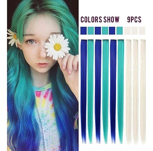 Rima Peluca Piezas De Colores Extensiones De Cabello Clip En