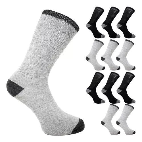 JCB - Paquete de calcetines negros para hombre, 8 pares, talla 7-12 de EE.  UU., calcetines para botas, calcetines reforzados, paquete múltiple, Negro