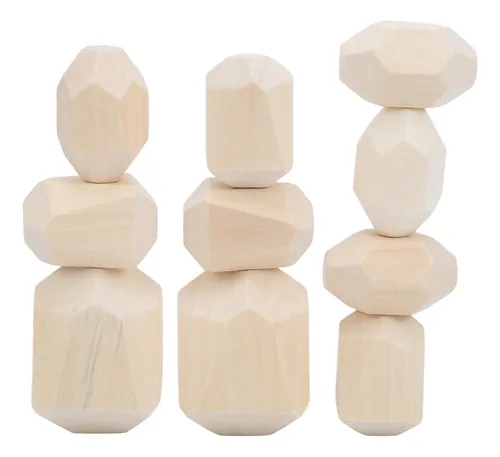 Juego De Apilar Bloques De Construcción De Madera Con Forma