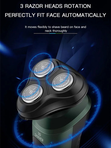 Razor Shaver Long Life Clean Shave 3 En 1, Color Verde Oscur