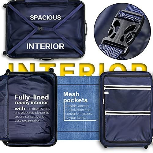 Maleta De Viaje 20 Pulgadas Con Ruedas Carcasa De Abs Azul