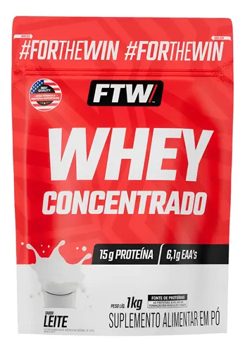 Whey Protein Concentrado 1kg Sabor Leite - Ftw