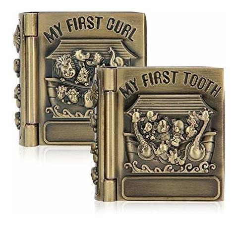Joyero - 2pcs Tooth Keepsake Box Book Jewelry Box Metal Toot