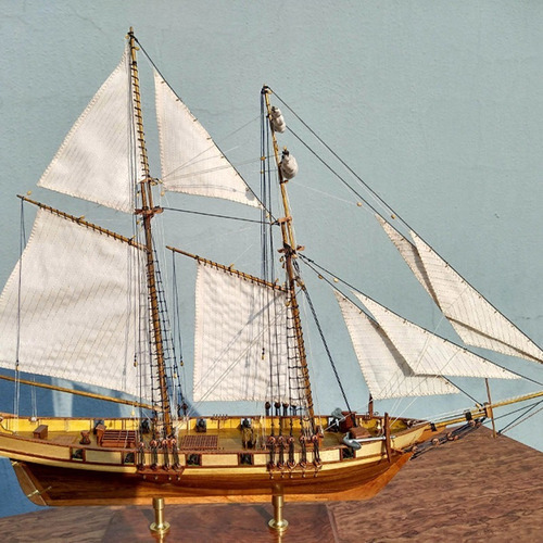 Kit De Barco Harvey 1847 Modelo 3d De Madera Cortada Con Lás