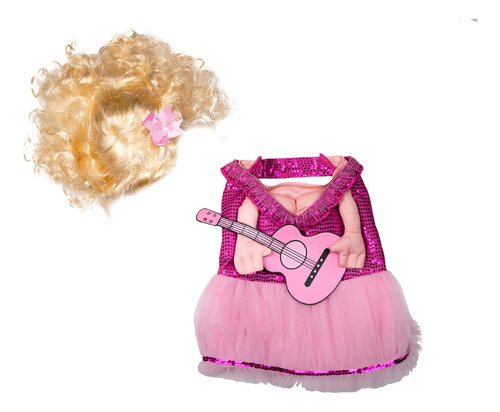 Vestido Rosa, Guitarra Y Set -