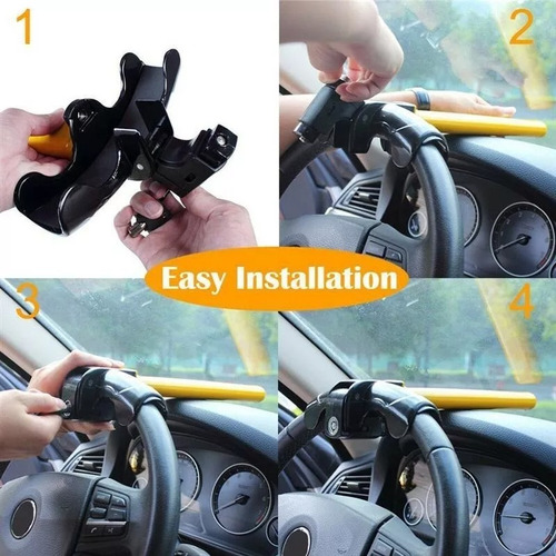 Traba Volantes Anti Robo Seguirdad Auto Tipo T Con 2 Llave
