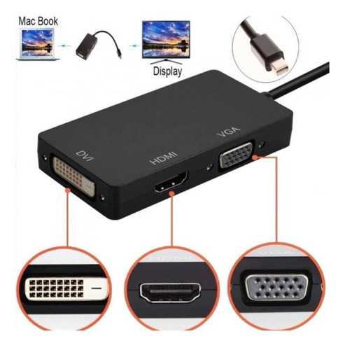 Adaptador Mini Display Port Dp A Vga Dvi Y Hdmi
