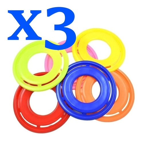 Pack X3 Frisbee Frisby Frisbi Plato Volador Juguete Freesbee