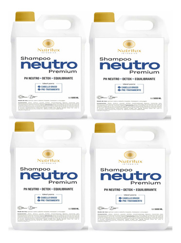 Shampoo Neutro 20 Litros Nutrilux Limpieza Profunda